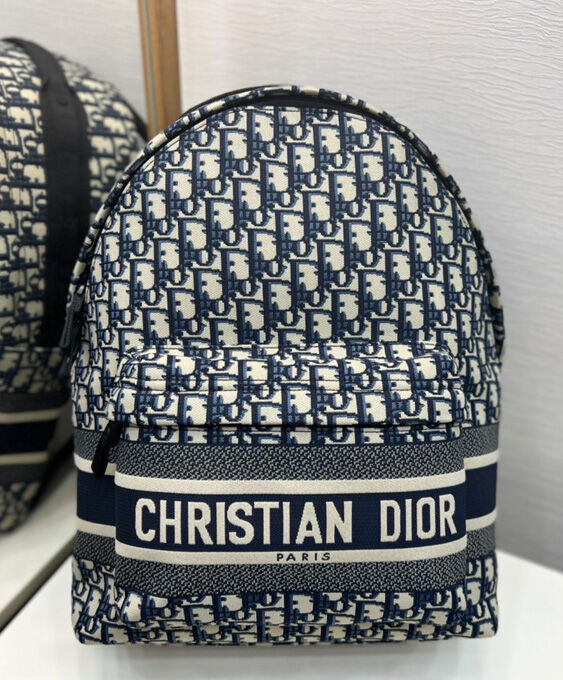 Christian Dior Diortravel Backpack Dark Blue